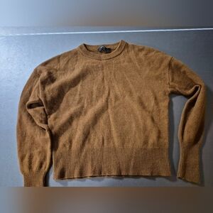 Theory Cropped Brown Cashmere Sweater